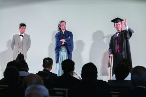 鍋島直正や大隈重信など、佐賀に実在した男たちの物語をオリジナル劇で伝える「幕末・維新嵯峨野八賢人おもてなし隊」