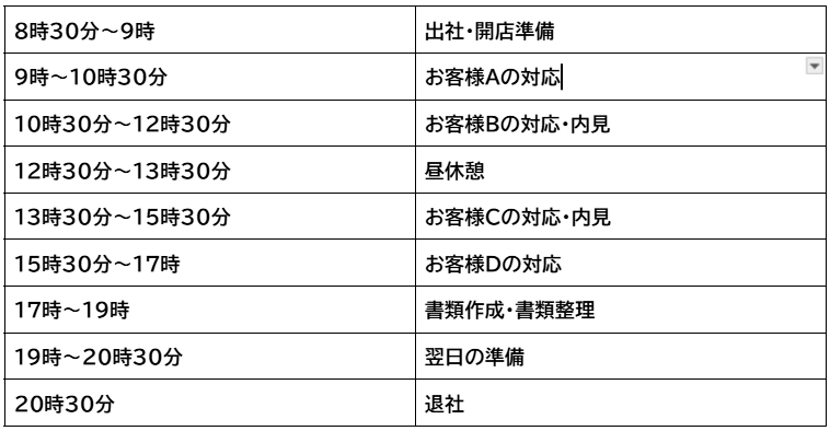 スケジュール（繁忙期）